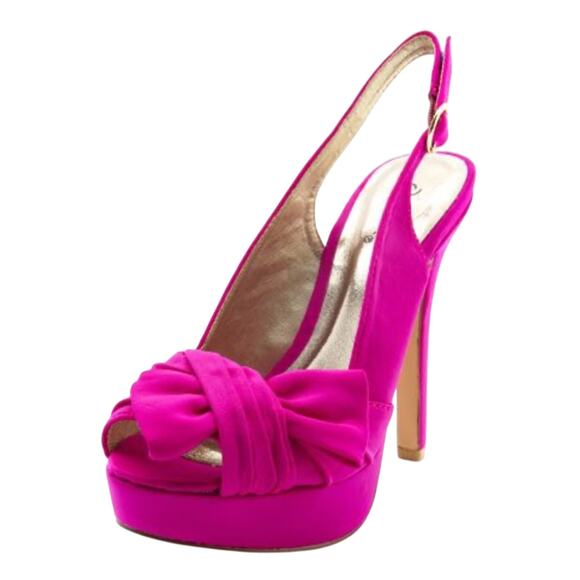 Woman’s Hot Pink Bow Detail Heels Size 7 - Picture 1 of 10